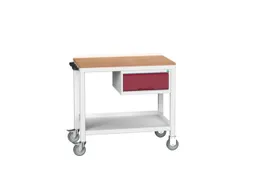 werkbank,verrijdbaar,HxBxD 930x1000x600mm,multiplexblad