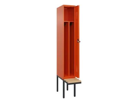 locker met bank,voor scheiding van kleding,HxBxD 2120x300x815mm,1vak