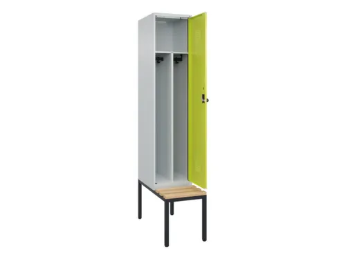 locker met bank,voor scheiding van kleding,HxBxD 2120x400x815mm,1vak
