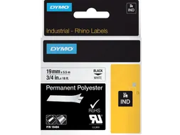 Labeltape Dymo Rhino 18484 Polyester 19mmx5.5m Zwart Op Wt