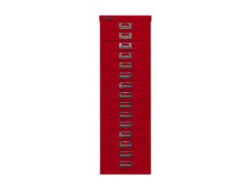 kantoor-ladekast HxBxD 860x279x380mm 15 laden romp kardinaalrood staal