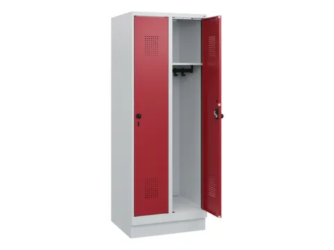schoollocker,HxBxD 1630x600x500mm,2vak,vak B 300mm,draaigrendel,sokkel