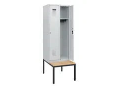 locker met bank,HxBxD 1950x600x815mm,2vak,vak B 300mm,cilinderslot