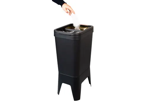 Duurzame Afvalbak BonTon CircuBin 20+20 liter Open zwart