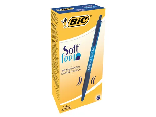 Balpen Bic soft feel grip clic medium blauw