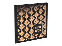Gastbk 140p.goud 21x 19cm PALMYRE zw.palm