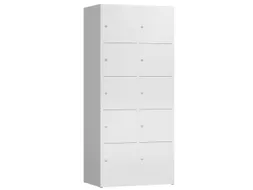lockerkast,HxBxD 1800x800x500mm,2x5vakken,cil.-slot,romp RAL9003