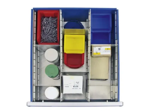 lade-indelingsset,9vakken,v. front H 200mm,staal verzinkt