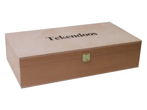 Tekendoos 25x12.5x6.5cm 3 vakken beukenhout