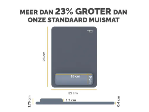 Muismat met polssteun Fellowes Breyta XL blauw 21x28cm
