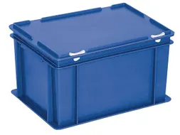Euronorm Stapelkrat Hxlxb 230X400X300Mm 21L Met Deksel Blauw
