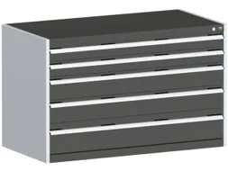 ladekast HxBxD 800x1300x750mm 5laden romp RAL7035 front RAL7016
