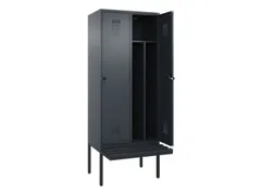 locker met bank,voor scheiding van kleding,HxBxD 2120x800x815mm,2vak