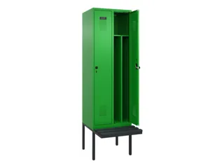 locker met bank,voor scheiding van kleding,HxBxD 2120x600x815mm,2vak - 1