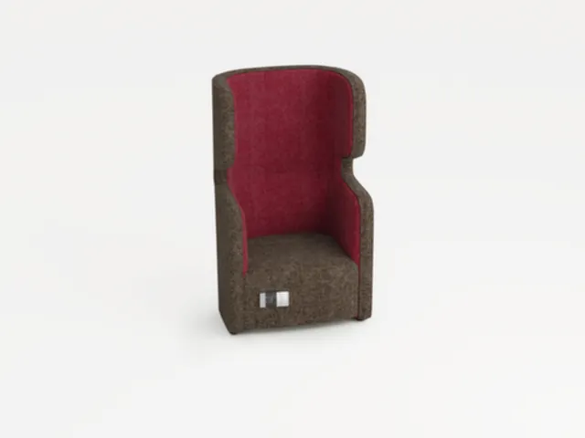 Fauteuil 1-Zits Geluidabsorberend Stof Bruingrijs/rood 1330x860x760mm
