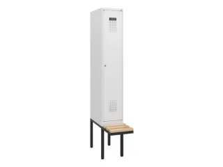 locker met bank,HxBxD 1950x300x815mm,1vak,vak B 300mm,cilinderslot - 2