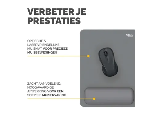 Muismat met polssteun Fellowes Breyta XL grijs 21x28cm