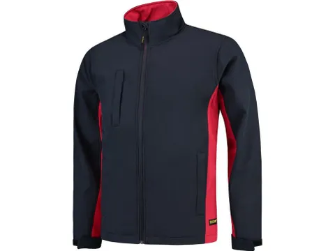 Tricorp 402002 TJ2000 Bicolor softshell, marineblauw/rood, maat S, per