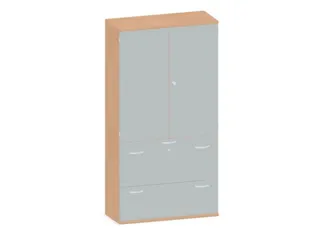 Kantoorkast 1920x1000x430mm Decor Romp Beuken Decor Front Lichtgrijs - 1