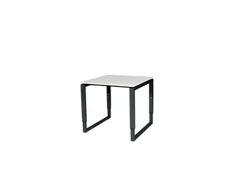 Domino Plus Bureau Hoogte Verstelbaar 800x800mm Wit 25mm Zwart O-Poot - 1