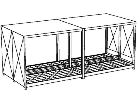 Stellingcontainer Gevaarlijke Stoffen Max. 40X200L Vaten Staand