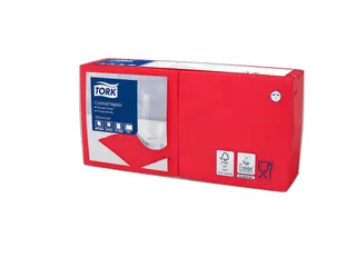 Tork 477826 Cocktailservet Advanced Rood 24x24cm - 2