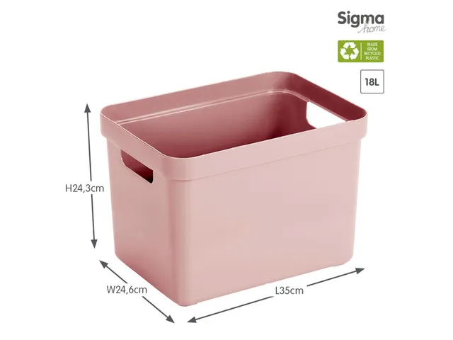 Sigma Home opbergbox 18L roze - 35x24,6x24,3cm