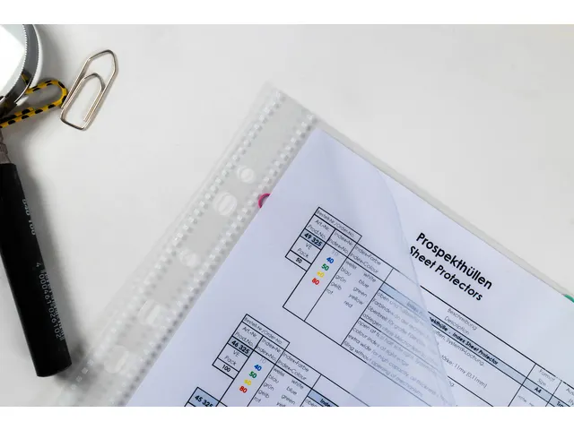 Showtas Transparant Met Blauwe Indexstrook En 11-Gaats Perforatierand