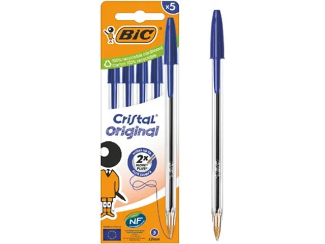 Cristal balpen medium blauw 5X