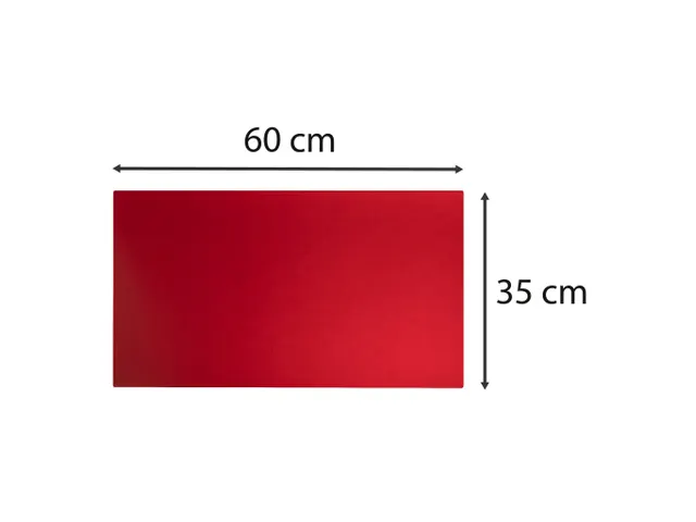 Onderlegger PU 35x60cm zwart/rood