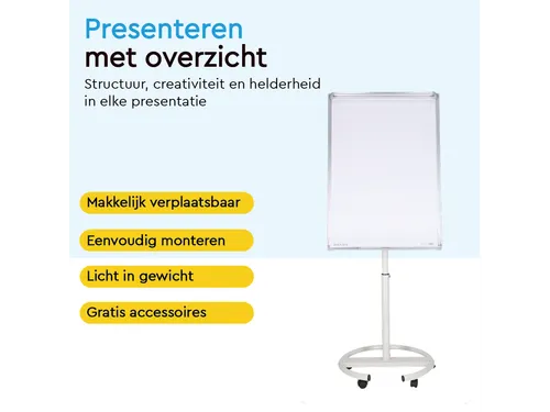 BRASQ Flipover Mobiel Deluxe 70x100cm Magnetisch Wit met accessoires