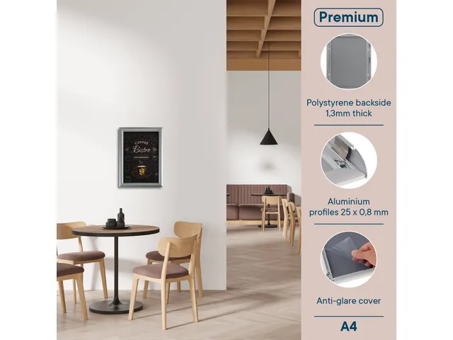 Europel Kliklijst Premium A4 25mm Zilver