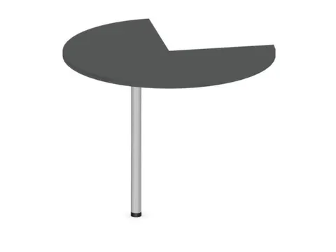 aanbouwtafel,i.h.v.,HxØ 720-840x1000mm,driekwartrond,MS-donkergrijs