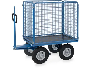 Handtrekwagen Trekoog 6444lz 1000kg 1200x800mm Draadgaas Luchtbanden - 1