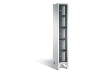 Lockerkast 1850x320x500mm 1x5 vakken Cilinderslot Poten, RAL7021 - 2