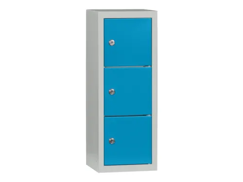 lockerkast,HxBxD 598x225x200mm,1x3vakken,RAL7035,front RAL5012