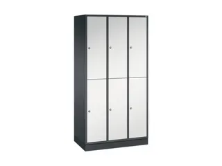 Dubbeldekse garderobekast,RAL 7021/RAL 7035,HxBxD 1950x920x500mm - 2