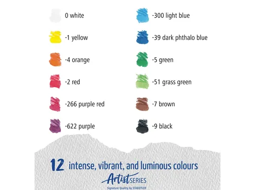 Aquarelpotlood Staedtler Mars Lumograph 12 kleuren