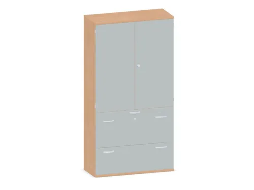 Kantoorkast 1920x1000x430mm Decor Romp Beuken Decor Front Lichtgrijs