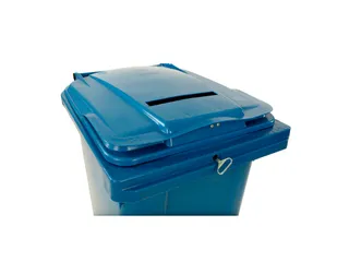 Container Met Papiergleuf En Slot Blauw - 2