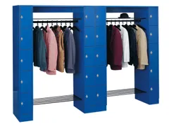 locker met kapstok,HxBxD 1950x2840x480mm,romp RAL7021,front RAL7021