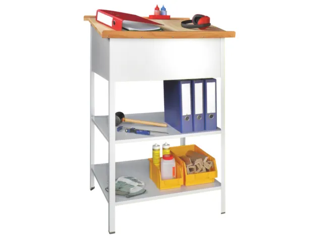 Massieve Lessenaar Hxbxd 1100/1200x700x600mm 2 Legborden Open Ral 7035