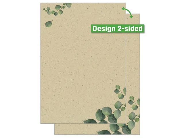 Papier avec motif Sigel Ecucalyptus A4 motif double-face papier herbe