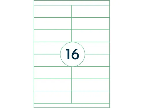 Rillprint Etiket 105x33.8mm 16 op een vel 1000 Vel