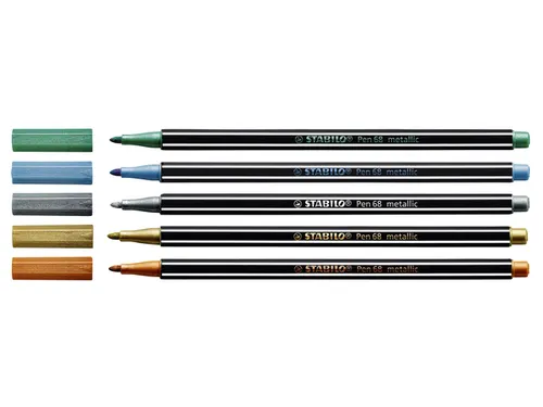 Viltstift STABILO Pen 68/841 medium metallic blauw