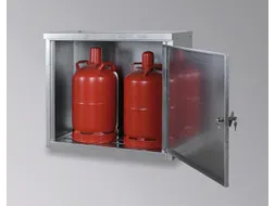 gasflessenkast,v. 2x11kg fles,HxBxD 750x860x400mm,m. dak,vleugeldeur
