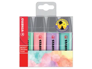 Markeerstift STABILO BOSS Original 70/4 pastel assorti etui à 4 stuks - 1