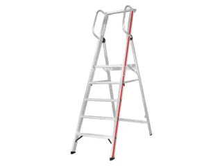 platformladder,bordes HxBxD 1180x440x400mm,5treden,aluminium - 1