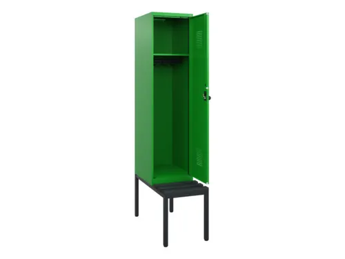 locker met bank,HxBxD 1950x400x815mm,1vak,vak B 400mm,draaigrendel