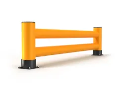 aanrijdbeveiligingsplank,dubbele plank,HxL 600x2500mm,HDPE,geel/zwart